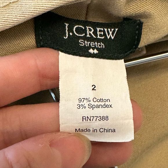 J Crew Women's pencil skirt tan size 2 mini with pockets cotton spandex blend - Picture 6 of 9